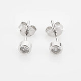 925 Silver Round Stud Earring Clips Wedding Crystal Jewelry