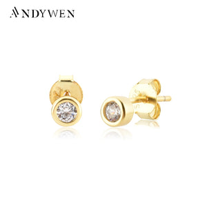 925 Silver Round Stud Earring Clips Wedding Crystal Jewelry