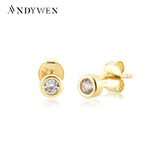 925 Silver Round Stud Earring Clips Wedding Crystal Jewelry