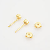 925 Silver Round Stud Earring Clips Wedding Crystal Jewelry