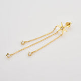925 Silver Star Global Earring Drop Women Piercing Clips Long