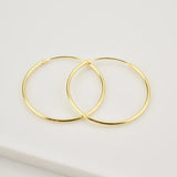 925 Sterling Silver Slim Hoops Circle Earrings Wedding Punk Jewelry