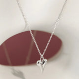 925 Silver Heart Pendant Choker Necklace Rock Punk Jewelry