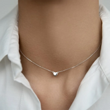 925 Silver Heart Pendant Necklace Choker Wedding Women