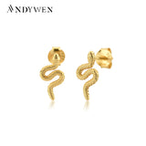925 Silver Snake Earring Animal Fine Jewelry Piercing Pendiente