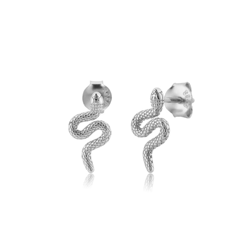 925 Silver Snake Earring Animal Fine Jewelry Piercing Pendiente
