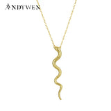 925 Silver Snake Pendant Long Chain Animal Rock Punk Jewelry