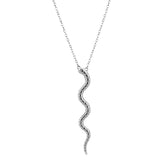 925 Silver Snake Pendant Long Chain Animal Rock Punk Jewelry