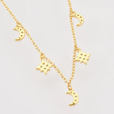 925 Silver SnowFlower Moon Pendant Necklace Women Jewelry
