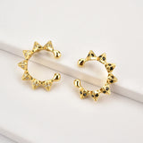 925 Silver Spike Zircon Ear Cuff Earbar Non Piercing Clips Women Earcuff