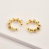 925 Silver Spike Zircon Ear Cuff Earbar Non Piercing Clips Women Earcuff