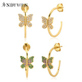 925 Silver Rainbow Butterfly Hoops 17mm Piercing Clips Wedding Gift