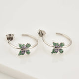 925 Silver Rainbow Butterfly Hoops 17mm Piercing Clips Wedding Gift