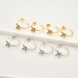 925 Silver Rainbow Butterfly Hoops 17mm Piercing Clips Wedding Gift