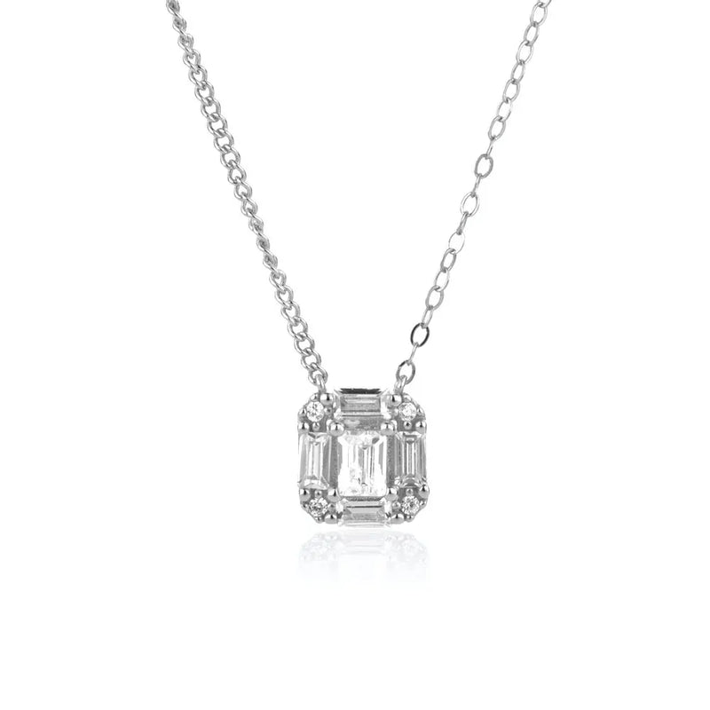925 Silver CZ Charm Pendant Necklace Winter Christmas Jewelry