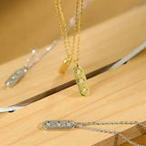 925 Sterling Silver Square Pendant Zircon Necklace Chain Choker Jewelry