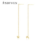 925 Silver Star Moon Stud Earring Crystal Fine Jewelry