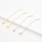 925 Silver Star Moon Stud Earring Crystal Fine Jewelry