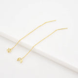 925 Silver Star Moon Stud Earring Crystal Fine Jewelry
