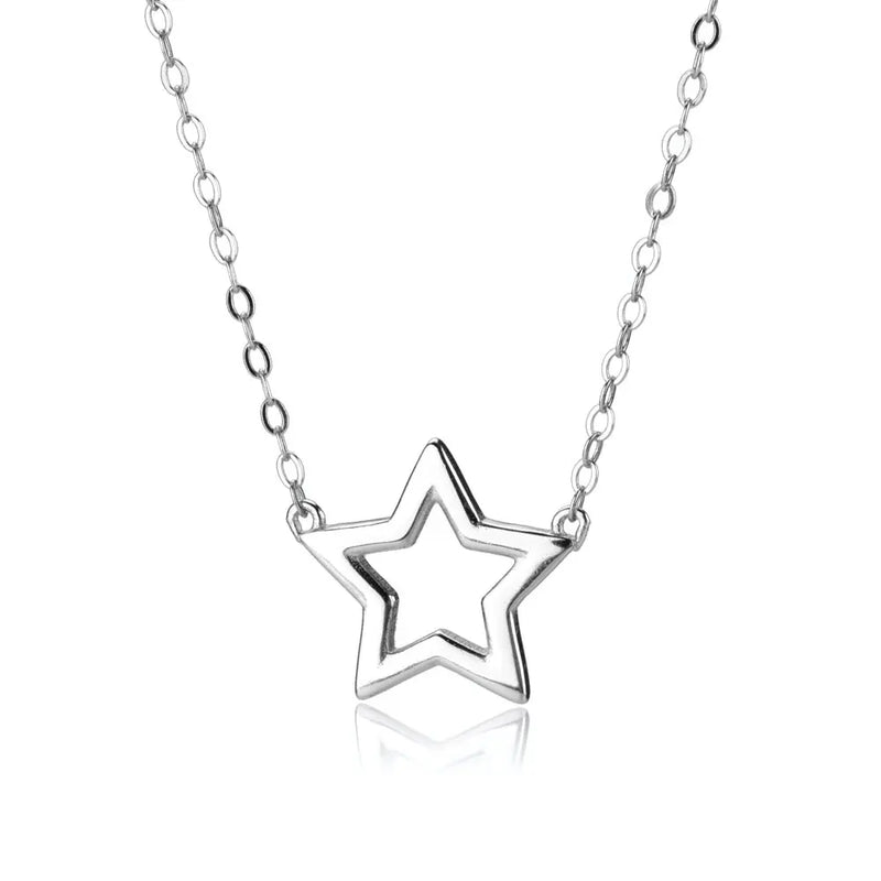 925 Silver Star Pendant Necklace Winter Jewels