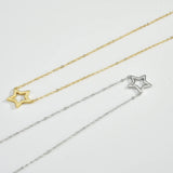 925 Silver Star Pendant Necklace Winter Jewels