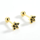 925 Silver Star Stud Earring Green 10 Piercing Pendientes Wedding Jewelry
