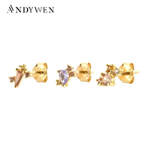 925 Silver Stenity Earring Set Stud Piercing Wedding Jewels