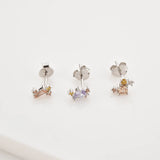 925 Silver Stenity Earring Set Stud Piercing Wedding Jewels