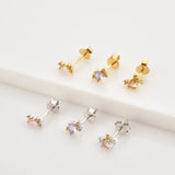 925 Silver Stenity Earring Set Stud Piercing Wedding Jewels