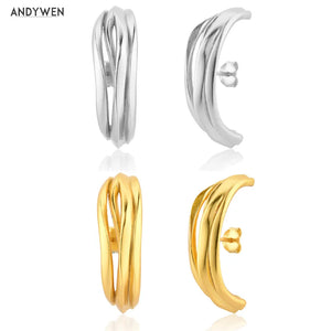 925 Sterling Silver Large Circle Earrings Women Geometric Party Jewelry