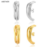 925 Sterling Silver Large Circle Earrings Women Geometric Party Jewelry