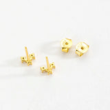925 Silver CZ Zircon V Lighting Stud Earring Women Clips Pendientes Jewelry