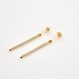 925 Silver Eternity Bar Threaded Charm Earring Line Women Piercing