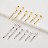 925 Silver Eternity Bar Threaded Charm Earring Line Women Piercing