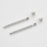 925 Silver Eternity Bar Threaded Charm Earring Line Women Piercing