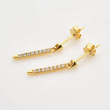 925 Silver Eternity Bar Threaded Charm Earring Line Women Piercing