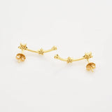 925 Silver Three Star Line Stud Earring Women Piercing Fine Jewelry
