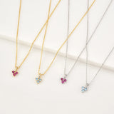 925 Silver Zircon CZ Pendant Choker Chain Rainbow Crystal Wedding Jewelry