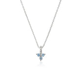 925 Silver Zircon CZ Pendant Choker Chain Rainbow Crystal Wedding Jewelry