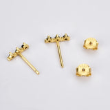 925 Silver Zircon Crystal Stud Earrings Piercing Circle Europeans Jewels