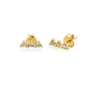 925 Silver Zircon Crystal Stud Earrings Piercing Circle Europeans Jewels