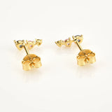 925 Silver Zircon Line Stud CZ Earring Piercing Clip