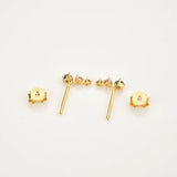 925 Silver Zircon Line Stud CZ Earring Piercing Clip
