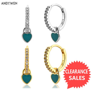 925 Silver Turquoise Enamel Heart Drop Earring Piercing Jewelry