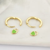 925 Silver Turquoise Enamel Heart Drop Earring Piercing Jewelry