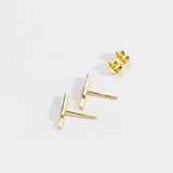 925 Silver CZ Stud Earring Clips Crystal