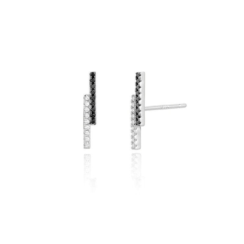 925 Silver CZ Stud Earring Clips Crystal