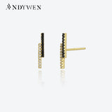 925 Silver CZ Stud Earring Clips Crystal