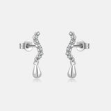 925 Silver Water Drop Irregular Line Earrings