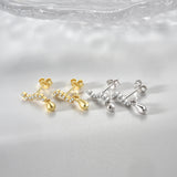 925 Silver Water Drop Irregular Line Earrings